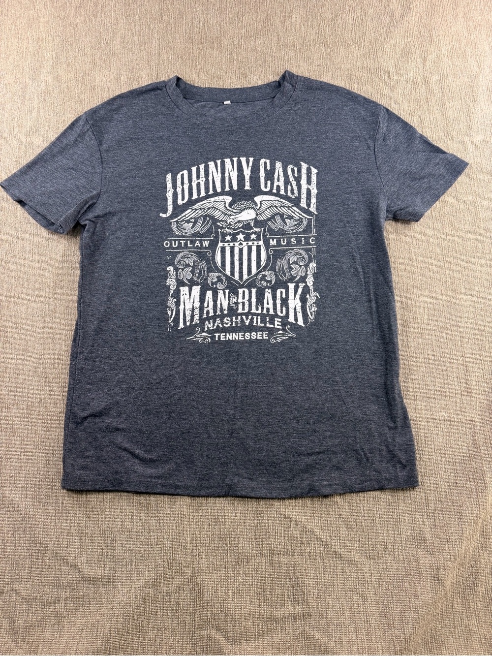 Johnny Cash 'Man in Black' Graphic Tee Country Music Gray Medium